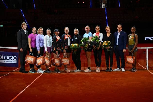 Porsche Tennis Grand Prix Noma Noah Akugue, GER, Ella Seidel, GER, Sonja Zhenikhova, GER, Barbara Rittner, GER, Andrea Petkovic, GER, Anna-Lena Herzgerodt, GER, Anna-Lena Friedsam, GER, Anke Huber, GER