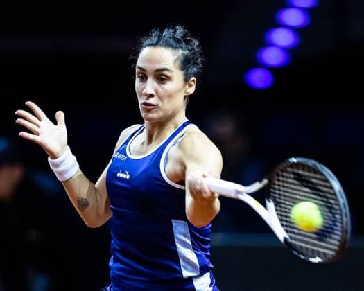 Match Martina Trevisan vs. Beatriz Haddad Maia im Martina Trevisan (ITA) Porsche Tennis Grand Prix GP Stuttgart 2023, Billie Jean King Cup, Porsche-Arena, 18.04.2023 Porsche Tennis Grand Prix GP Stuttgart 2023 Porsche-Arena, 18.04.2023 Stuttgart Copyright: xEibner-Pressefoto RogerxBuerkex EP_EER