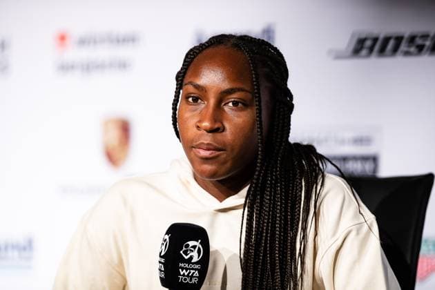 Coco Gauff im Interviev Weltrangliste 6 Porsche Tennis Grand Prix GP Stuttgart 2023, Billie Jean King Cup, Porsche-Arena, 18.04.2023 Porsche Tennis Grand Prix GP Stuttgart 2023 Porsche-Arena, 18.04.2023 Stuttgart Copyright: xEibner-Pressefoto RogerxBuerkex EP_EER