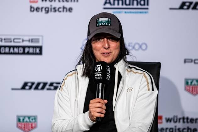 Ons Jabeur im Interview Weltrangliste 4 Porsche Tennis Grand Prix GP Stuttgart 2023, Billie Jean King Cup, Porsche-Arena, 18.04.2023 Porsche Tennis Grand Prix GP Stuttgart 2023 Porsche-Arena, 18.04.2023 Stuttgart Copyright: xEibner-Pressefoto RogerxBuerkex EP_EER
