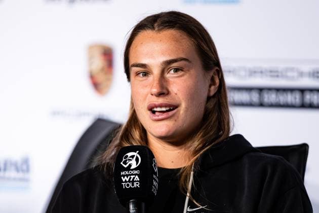 Aryna Sabalenka (RUS) im Interview Weltrangliste 2 Porsche Tennis Grand Prix GP Stuttgart 2023, Billie Jean King Cup, Porsche-Arena, 18.04.2023 Porsche Tennis Grand Prix GP Stuttgart 2023 Porsche-Arena, 18.04.2023 Stuttgart Copyright: xEibner-Pressefoto RogerxBuerkex EP_EER