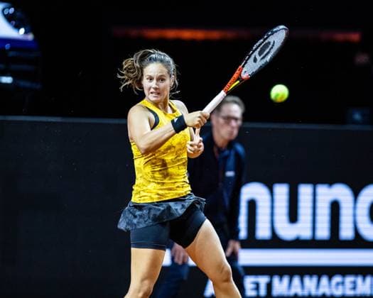 Match Daria Kasatkina (RUS) vs Paula Badosa (ESP) im Bild Daria Kasatkina (RUS) Porsche Tennis Grand Prix GP Stuttgart 2023, Billie Jean King Cup, Porsche-Arena, 18.04.2023 Porsche Tennis Grand Prix GP Stuttgart 2023 Porsche-Arena, 18.04.2023 Stuttgart Copyright: xEibner-Pressefoto RogerxBuerkex EP_EER