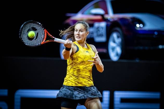 Match Daria Kasatkina (RUS) vs Paula Badosa (ESP) im Bild Daria Kasatkina (RUS) Porsche Tennis Grand Prix GP Stuttgart 2023, Billie Jean King Cup, Porsche-Arena, 18.04.2023 Porsche Tennis Grand Prix GP Stuttgart 2023 Porsche-Arena, 18.04.2023 Stuttgart Copyright: xEibner-Pressefoto RogerxBuerkex EP_EER