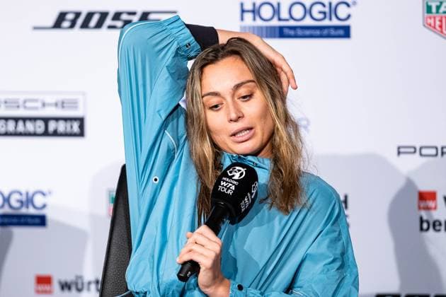 Paula Badosa (ESP) im Interview Porsche Tennis Grand Prix GP Stuttgart 2023, Billie Jean King Cup, Porsche-Arena, 18.04.2023 Porsche Tennis Grand Prix GP Stuttgart 2023 Porsche-Arena, 18.04.2023 Stuttgart Copyright: xEibner-Pressefoto RogerxBuerkex EP_EER
