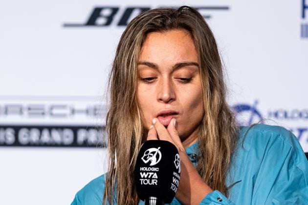 Paula Badosa (ESP) im Interview Porsche Tennis Grand Prix GP Stuttgart 2023, Billie Jean King Cup, Porsche-Arena, 18.04.2023 Porsche Tennis Grand Prix GP Stuttgart 2023 Porsche-Arena, 18.04.2023 Stuttgart Copyright: xEibner-Pressefoto RogerxBuerkex EP_EER