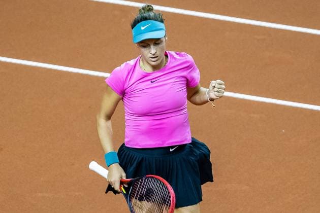 Match Tatjana Maria (GER) vs Yiena In-Albon (SUI) im Bild Tatjana Maria Porsche Tennis Grand Prix GP Stuttgart 2023, Billie Jean King Cup, Porsche-Arena, 18.04.2023 Porsche Tennis Grand Prix GP Stuttgart 2023 Porsche-Arena, 18.04.2023 Stuttgart Copyright: xEibner-Pressefoto RogerxBuerkex EP_EER