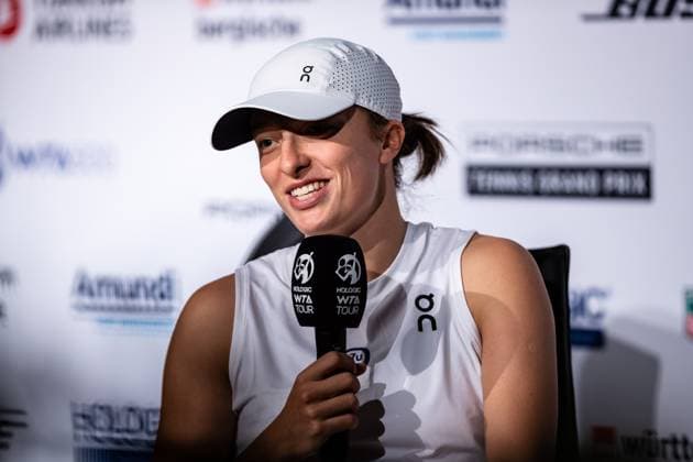 Iga Swiatek im Interview Weltrangliste 1 Porsche Tennis Grand Prix GP Stuttgart 2023, Billie Jean King Cup, Porsche-Arena, 18.04.2023 Porsche Tennis Grand Prix GP Stuttgart 2023 Porsche-Arena, 18.04.2023 Stuttgart Copyright: xEibner-Pressefoto RogerxBuerkex EP_EER