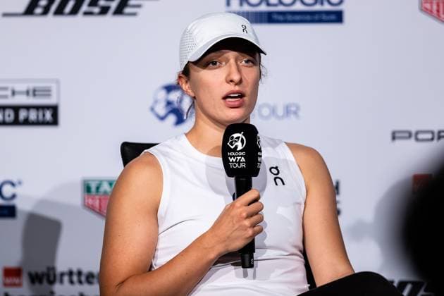 Iga Swiatek im Interview Weltrangliste 1 Porsche Tennis Grand Prix GP Stuttgart 2023, Billie Jean King Cup, Porsche-Arena, 18.04.2023 Porsche Tennis Grand Prix GP Stuttgart 2023 Porsche-Arena, 18.04.2023 Stuttgart Copyright: xEibner-Pressefoto RogerxBuerkex EP_EER