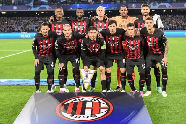 SSC Napoli v AC Milan: Quarterfinal Second Leg - UEFA Champions League Players of AC Milan line up for a team photo during the UEFA Champions League match between SSC Napoli and AC Milan at Stadio Diego Armando Maradona Naples Italy on 18 April 2023. Naples Naples Italy  Copyright: xFrancoxRomanox originalFilename:romano-sscnapol230418_nptbn.jpg