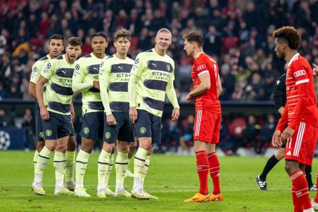 Sport Themen der Woche KW16 Sport Bilder des Tages Erling Haaland 9 (Manchester City), Leon Goretzka 8 (FC Bayern Muenchen), FC Bayern Muenchen vs. Manchester City, Fussball, Champions League, Viertelfinale Rueckspiel, 19.04.2023 DFB regulations prohibit any use of photographs as image sequences and or quasi-video Muenchen Bayern Deutschland *** Erling Haaland 9 Manchester City , Leon Goretzka 8 FC Bayern Muenchen , FC Bayern Muenchen vs Manchester City, Football, Champions League, Quarterfinal second leg, 19 04 2023 DFB regulations prohibit any use of photographs as image sequences and or quasi video Muenchen Bayern Germany Copyright: xkolbert-press UlrichxGamelx