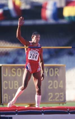 Athens, Greece. Cuban athlete Javier Sotomayor wins the first place in the high jump event during the 1997 World Championships in Athletics. Robert Maximov TASS  58363157