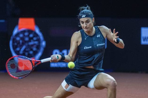 Caroline Garcia (FRA). Deutschland, Stuttgart, 20.04.2023, Tennis, Porsche Tennis Grand Prix, 2023, 2. Runde, Tatjana Marie (GER) - Caroline Garcia (FRA), Porsche Arena Foto: A2 Bildagentur Peter Hartenfelser