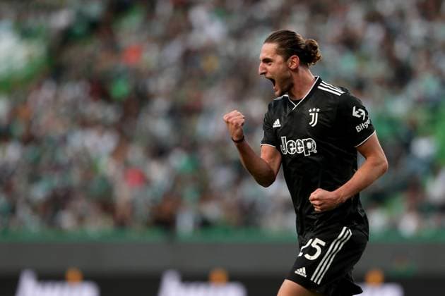 Sport Bilder des Tages April 20, 2023, Lisbon, Portugal: Adrien Rabiot of Juventus celebrates after scoring a goal during the UEFA Europa League quarterfinal second leg match between Sporting CP and Juventus FC at Alvalade stadium in Lisbon, Portugal, on April 20, 2023. Lisbon Portugal - ZUMAf123 20230420_zap_f123_001 Copyright: xPedroxFiuzax