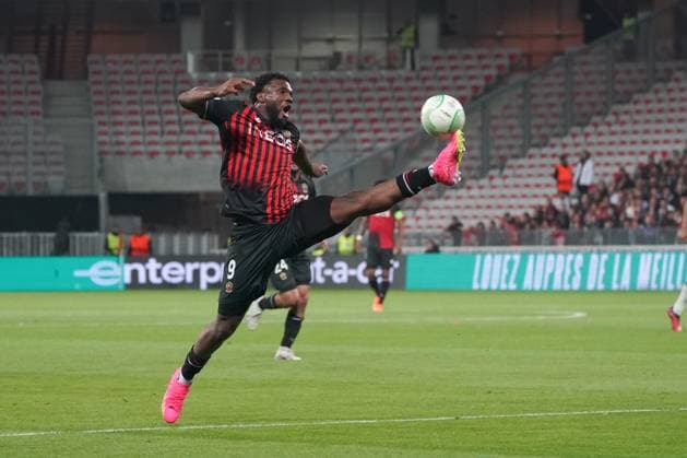 Terem Moffi (OGC Nice) FOOTBALL : OGC Nice vs FC Bale - Quart de finale retour de Ligue Europa ConfÃ rence - Nice - 20 04 2023 NorbertScanella Panoramic 
