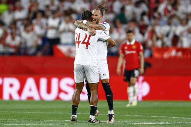 ESP: Sevilla FC Manchester United, ManU UEFA Europa League Loic Bade of Sevilla FC during the UEFA Europa League match, quarter finals, second leg, between Sevilla FC v Manchester United played at Ramon Sanchez Pizjuan Stadium on April 20, 2023 in Sevilla, Spain. kpng Copyright: xAntonioxPozox xPRESSINx PS_230420_016