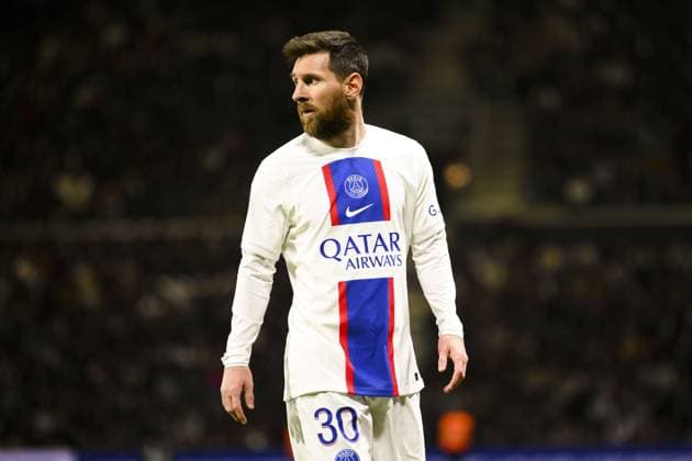 Fußball, SCO Angers - Paris St. Germain Lionel Messi (PSG) FOOTBALL : Angers vs PSG - Ligue1 - 21 04 2023 JBAutissier Panoramic 