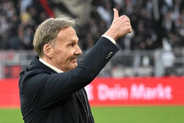 22.04.2023, xjhx, Fussball 1.Bundesliga, Borussia Dortmund - Eintracht Frankfurt emspor, v.l. Geschaeftsfuehrer Hans-Joachim Watzke (Borussia Dortmund) (DFL DFB REGULATIONS PROHIBIT ANY USE OF PHOTOGRAPHS as IMAGE SEQUENCES and or QUASI-VIDEO) Dortmund