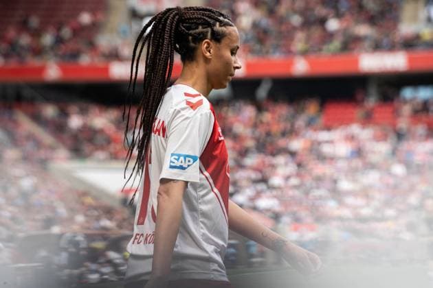 GER, 1.FFBL, 1.FC Koeln vs Eintracht Frankfurt 23.04.2023, RheinEnergieSTADION, Koeln, GER, 1.FFBL, 1.FC Koeln vs Eintracht Frankfurt im Bild picture shows Genessee Puntigam (1. FC Koeln, 13)