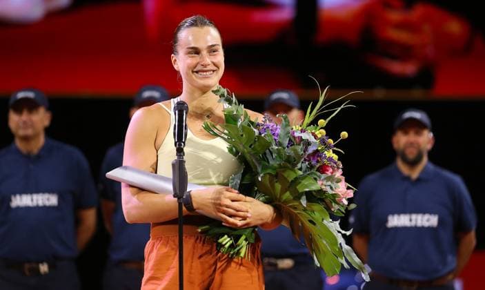 23.04.2023, Deutschland, Stuttgart, Porsche Tennis Grand Prix 2023 Finale, Aryna Sabalenka