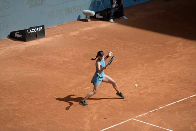 RECORD DATE NOT STATED 2023 Mutua Madrid Open Viktoriya Tomova of Bulgaria in action against Leyre Romero Gormaz of Spain during qualifying at the Mutua Madrid Open 2023 tennis tournament on April 24, 2023 at Caja Magica stadium in Madrid, Spain. madrid Spain  Copyright: xJuanxCarlosxLucasx originalFilename:lucas-notitle230424_npkvK.jpg