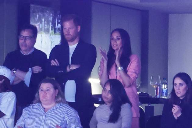 Sport Themen der Woche KW17 Sport Bilder des Tages April 24, 2023, Los Angeles, California, USA: Prince Harry and Meghan Markle attend an NBA, Basketball Herren, USA basketball playoffs round one game 4 between the Los Angeles Lakers and the Memphis Grizzlies Monday, April 24, 2023, in Los Angeles. Los Angeles USA - ZUMAc68_ 20230424_zaf_c68_035 Copyright: xRingoxChiux
