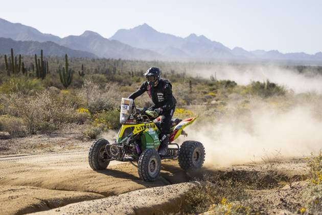 162 KANCIUS Laisvydas (ltu), AG Dakar School, Yamaha Raptor 700R, FIM W2RC, action during the Stage 2 of the Sonora Rally 2023, 3rd round of the 2023 World Rally-Raid Championship, between Hermosillo and Penasco on April 25th, 2023 in Penasco, Mexico - AUTO - W2RC - SONORA RALLY 2023 DPPI Panoramic  05323003__DE_7055