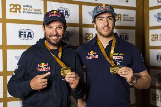 303 LOPEZ CONTARDO Francisco (chl), LATRACH VINAGRE Juan Pablo (chl), Red Bull Can-Am Factory Racing, Can-Am, FIA W2RC, portrait during the Stage 2 of the Sonora Rally 2023, 3rd round of the 2023 World Rally-Raid Championship, between Hermosillo and Penasco on April 25th, 2023 in Penasco, Mexico - AUTO - W2RC - SONORA RALLY 2023 DPPI Panoramic  05323003__DE_7670