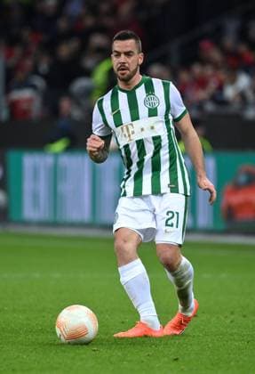 Endre Botka (Ferencvaros Budapest) 09.03.2023, Fussball Europa League, Saison 2022 23, Achtelfinale, Bayer 04 Leverkusen - Ferencvaros Budapest 2:0 Leverkusen BayArena Nordrhein Westfalen Deutschland
