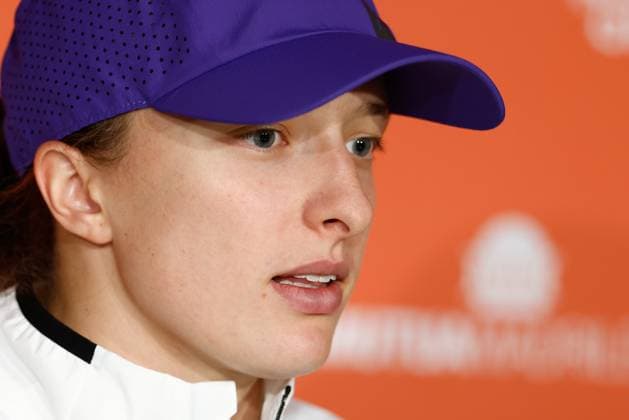 April 26, 2023, MADRID, MADRID, SPAIN: Iga Swiatek of Poland attends her press conference, PK, Pressekonferenz during the Mutua Madrid Open 2023 celebrated at Caja Magica on March 26, 2023 in Madrid, Spain. MADRID SPAIN - ZUMAa181 20230426_zaa_a181_059 Copyright: xOscarxJ.xBarrosox