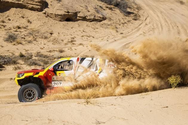 207 ZI Yuliang (chn), SHA He (chn), BAIC ORV, BAIC ORV BJ40, FIA W2RC, action during the Stage 3 of the Sonora Rally 2023, 3rd round of the 2023 World Rally-Raid Championship, around Penasco on April 26th, 2023 in Penasco, Mexico - AUTO - W2RC - SONORA RALLY 2023 DPPI Panoramic  05323003__DE_8235
