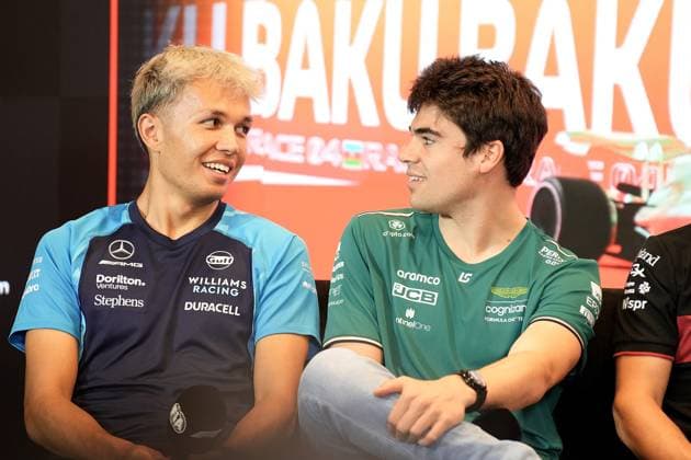 27.04.2023, Baku City Circuit , Baku, FORMULA 1 AZERBAIJAN GRAND PRIX 2023 ,im Bild Alexander Albon (GBR), Williams Racing, Lance Stroll (CAN), Aston Martin Aramco Cognizant Formula One Team Baku Baku City Circuit AZERBAIJAN