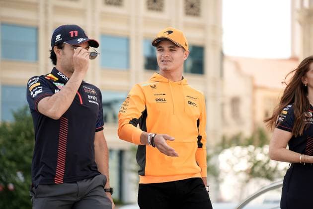 FORMULA 1 AZERBAIJAN GRAND PRIX 2023 27.04.2023, Baku City Circuit , Baku, FORMULA 1 AZERBAIJAN GRAND PRIX 2023 ,im Bild Sergio Perez (MEX), Oracle Red Bull Racing, Lando Norris (GBR), McLaren F1 Team