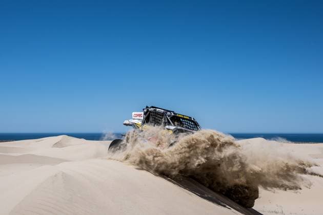 301 JONES Austin (usa), GUGELMIN Gustavo (bra), Red Bull Off-Road Junior Team USA, Can-Am Maverick X3, FIA W2RC, action during the Stage 4 of the Sonora Rally 2023, 3rd round of the 2023 World Rally-Raid Championship, around Penasco on April 27th, 2023 in Penasco, Mexico - AUTO - W2RC - SONORA RALLY 2023 DPPI Panoramic  EdoBauer_S4_SON23__EDU2593