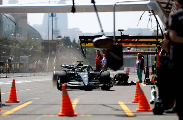 44 Lewis Hamilton (GBR, Mercedes-AMG Petronas F1 Team), F1 Grand Prix of Azerbaijan at Baku City Circuit on April 28, 2023 in Baku, Azerbaijan. (Photo by HOCH ZWEI) Baku Azerbaijan