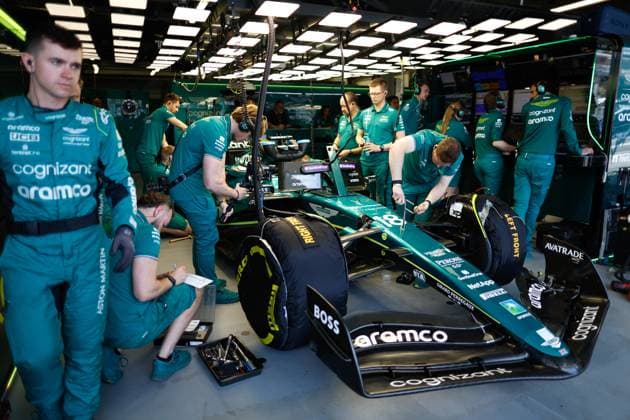 18 Lance Stroll (CAN, Aston Martin Aramco Cognizant F1 Team), F1 Grand Prix of Azerbaijan at Baku City Circuit on April 28, 2023 in Baku, Azerbaijan. (Photo by HOCH ZWEI) Baku Azerbaijan