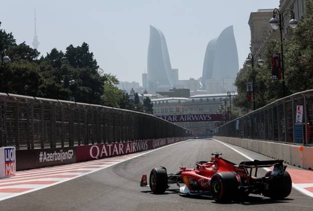 16 Charles Leclerc (MCO, Scuderia Ferrari), F1 Grand Prix of Azerbaijan at Baku City Circuit on April 28, 2023 in Baku, Azerbaijan. (Photo by HOCH ZWEI) Baku Azerbaijan