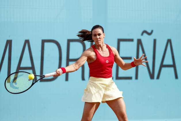 April 28, 2023, MADRID, MADRID, SPAIN: Nuria Parrizas of Spain in action against Veronika Kudermetova of Russia during the Mutua Madrid Open 2023 celebrated at Caja Magica on Abril 28, 2023 in Madrid, Spain. MADRID SPAIN - ZUMAa181 20230428_zaa_a181_005 Copyright: xOscarxJ.xBarrosox