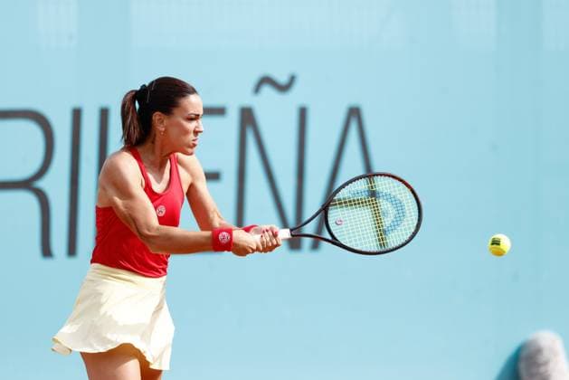 April 28, 2023, MADRID, MADRID, SPAIN: Nuria Parrizas of Spain in action against Veronika Kudermetova of Russia during the Mutua Madrid Open 2023 celebrated at Caja Magica on Abril 28, 2023 in Madrid, Spain. MADRID SPAIN - ZUMAa181 20230428_zaa_a181_006 Copyright: xOscarxJ.xBarrosox