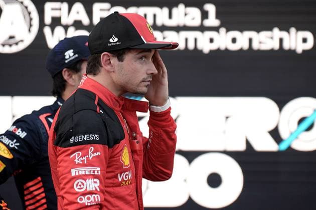 28.04.2023, Baku City Circuit , Baku, FORMULA 1 AZERBAIJAN GRAND PRIX 2023 ,im Bild Poleposition für Charles Leclerc (MCO), Scuderia Ferrari, 3.Startplatz für Sergio Perez (MEX), Oracle Red Bull Racing Baku Baku City Circuit AZERBAIJAN