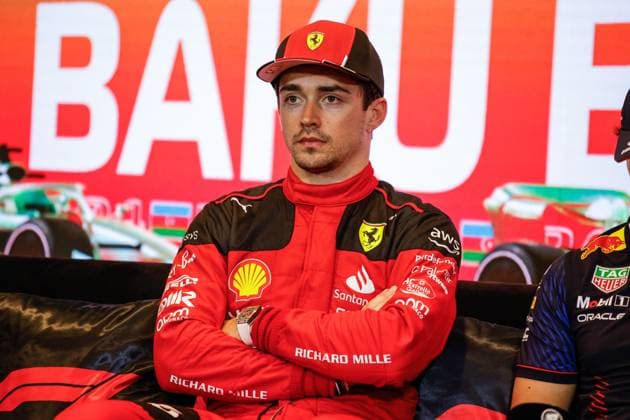 16 Charles Leclerc (MCO, Scuderia Ferrari), F1 Grand Prix of Azerbaijan at Baku City Circuit on April 28, 2023 in Baku, Azerbaijan. (Photo by HOCH ZWEI) Baku Azerbaijan