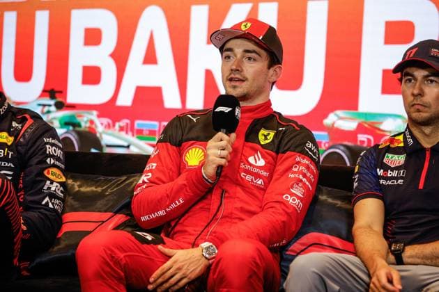 16 Charles Leclerc (MCO, Scuderia Ferrari), F1 Grand Prix of Azerbaijan at Baku City Circuit on April 28, 2023 in Baku, Azerbaijan. (Photo by HOCH ZWEI) Baku Azerbaijan