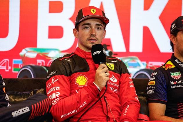 16 Charles Leclerc (MCO, Scuderia Ferrari), F1 Grand Prix of Azerbaijan at Baku City Circuit on April 28, 2023 in Baku, Azerbaijan. (Photo by HOCH ZWEI) Baku Azerbaijan
