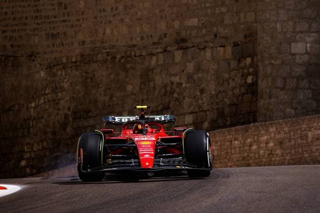 55 Carlos Sainz (ESP, Scuderia Ferrari), F1 Grand Prix of Azerbaijan at Baku City Circuit on April 28, 2023 in Baku, Azerbaijan. (Photo by HOCH ZWEI) Baku Azerbaijan