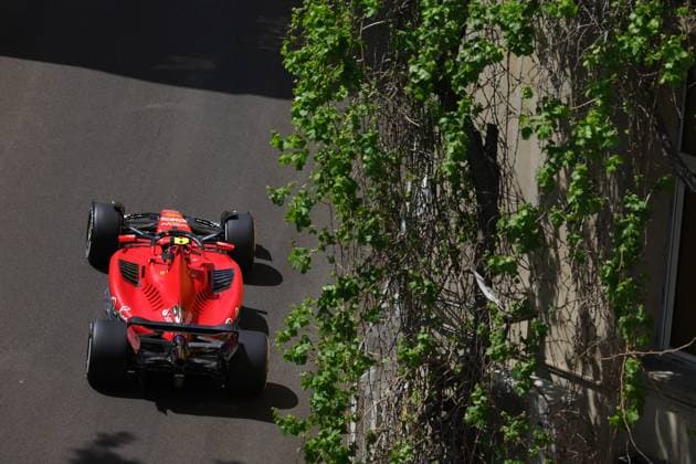 55 Carlos Sainz (ESP, Scuderia Ferrari), F1 Grand Prix of Azerbaijan at Baku City Circuit on April 28, 2023 in Baku, Azerbaijan. (Photo by HOCH ZWEI) Baku Azerbaijan
