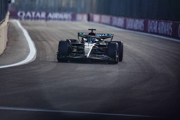 63 George Russell (GBR, Mercedes-AMG Petronas F1 Team), F1 Grand Prix of Azerbaijan at Baku City Circuit on April 28, 2023 in Baku, Azerbaijan. (Photo by HOCH ZWEI) Baku Azerbaijan