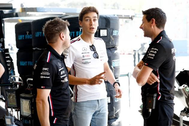 63 George Russell (GBR, Mercedes-AMG Petronas F1 Team), F1 Grand Prix of Azerbaijan at Baku City Circuit on April 29, 2023 in Baku, Azerbaijan. (Photo by HOCH ZWEI) Baku Azerbaijan