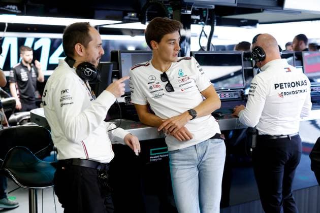 63 George Russell (GBR, Mercedes-AMG Petronas F1 Team), F1 Grand Prix of Azerbaijan at Baku City Circuit on April 29, 2023 in Baku, Azerbaijan. (Photo by HOCH ZWEI) Baku Azerbaijan