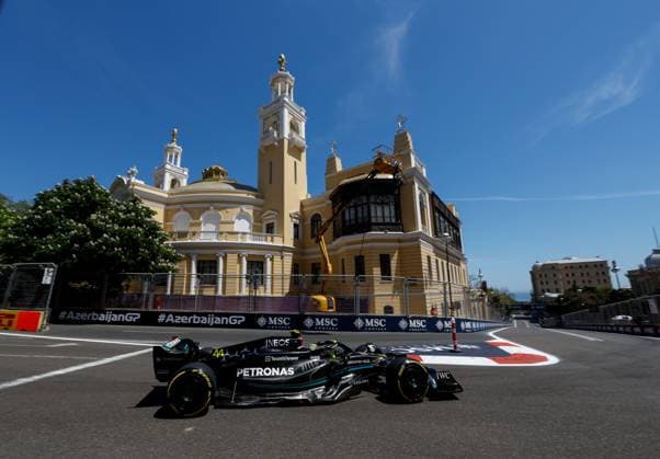 44 Lewis Hamilton (GBR, Mercedes-AMG Petronas F1 Team), F1 Grand Prix of Azerbaijan at Baku City Circuit on April 29, 2023 in Baku, Azerbaijan. (Photo by HOCH ZWEI) Baku Azerbaijan