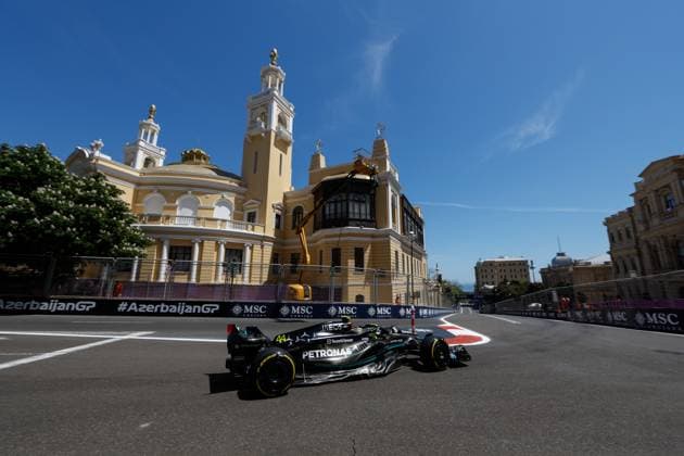 44 Lewis Hamilton (GBR, Mercedes-AMG Petronas F1 Team), F1 Grand Prix of Azerbaijan at Baku City Circuit on April 29, 2023 in Baku, Azerbaijan. (Photo by HOCH ZWEI) Baku Azerbaijan