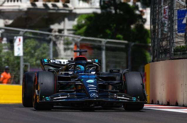 63 George Russell (GBR, Mercedes-AMG Petronas F1 Team), F1 Grand Prix of Azerbaijan at Baku City Circuit on April 29, 2023 in Baku, Azerbaijan. (Photo by HOCH ZWEI) Baku Azerbaijan